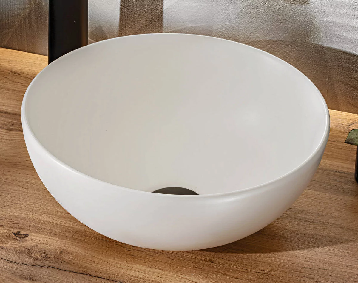 Umywalka nablatowa ceramiczna DOMI-MB Biały mat 32 cm