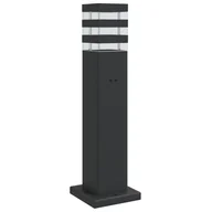 Lampy ogrodowe - vidaXL Zewnętrzna lampa stojąca z gniazdkiem, czarna, 50 cm, aluminium - miniaturka - grafika 1