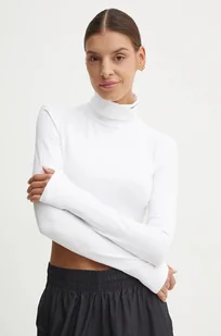 The North Face longsleeve Zumu Ls Slim Tee damski kolor biały z golfem NF0A89BZFN41 - Bluzki damskie - miniaturka - grafika 1