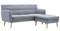 Narożniki - Tapicerowana pikowana sofa ELIOR Larisa 2L, jasnoszara, 81,5x138x171,5 cm - miniaturka - grafika 1