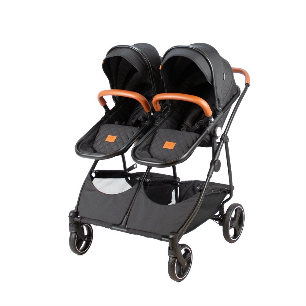 Universalus vežimėlis dvynukams BabyTrold Sibbi, Duo black
