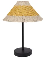 Lampy stojące - Lampa stołowa pleciona beżowa z żółtym MOMBA - miniaturka - grafika 1