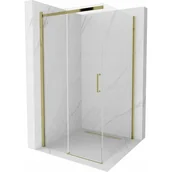 Kabiny prysznicowe - Mexen Omega kabina prysznicowa rozsuwana 100x100 cm, transparent, złota - miniaturka - grafika 1