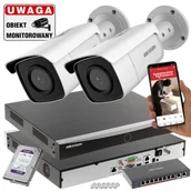Zestawy do monitoringu - 2 kamery Hikvision Acusense 8MPx DS-2CD2T86G2-4I(2.8MM)(C) DarkFighter zasieg w nocy 80 metrów - miniaturka - grafika 1