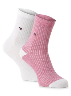 Tommy Hilfiger - Skarpety damskie pakowane po 2 szt., biały|różowy|wyrazisty róż - Skarpetki damskie - miniaturka - grafika 1