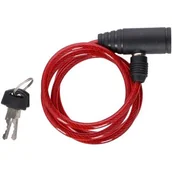 Zabezpieczenia do roweru - ZAPIĘCIE ROWEROWE DUNLOP SPIRALNE NA KLUCZ 0,6x90CM CZERWONY - miniaturka - grafika 1
