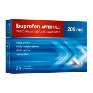 APTEO MED Ibuprofen 200mg, 24 tabletki powlekane - Witaminy i minerały - miniaturka - grafika 1