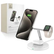 Ładowarki do telefonów - Ładowarka indukcyjna TECH-PROTECT QI15W-A35 3w1 Magnetic Magsafe Biały - miniaturka - grafika 1