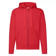 Bluzy męskie - Bluza męska z kapturem Zip Through Hooded Sweat Fruit of the Loom - Czerwony S - miniaturka - grafika 1