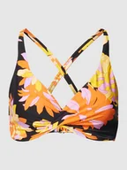 Stroje kąpielowe - Top bikini z kwiatowym wzorem na całej powierzchni - miniaturka - grafika 1