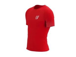 COMPRESSPORT Koszulka biegowa PERFORMANCE SS T-SHIRT  high risk red/white - Koszulki sportowe męskie - miniaturka - grafika 2