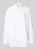 Bluzki damskie - Bluzka koszulowa o kroju oversized z czystej bawełny - miniaturka - grafika 1