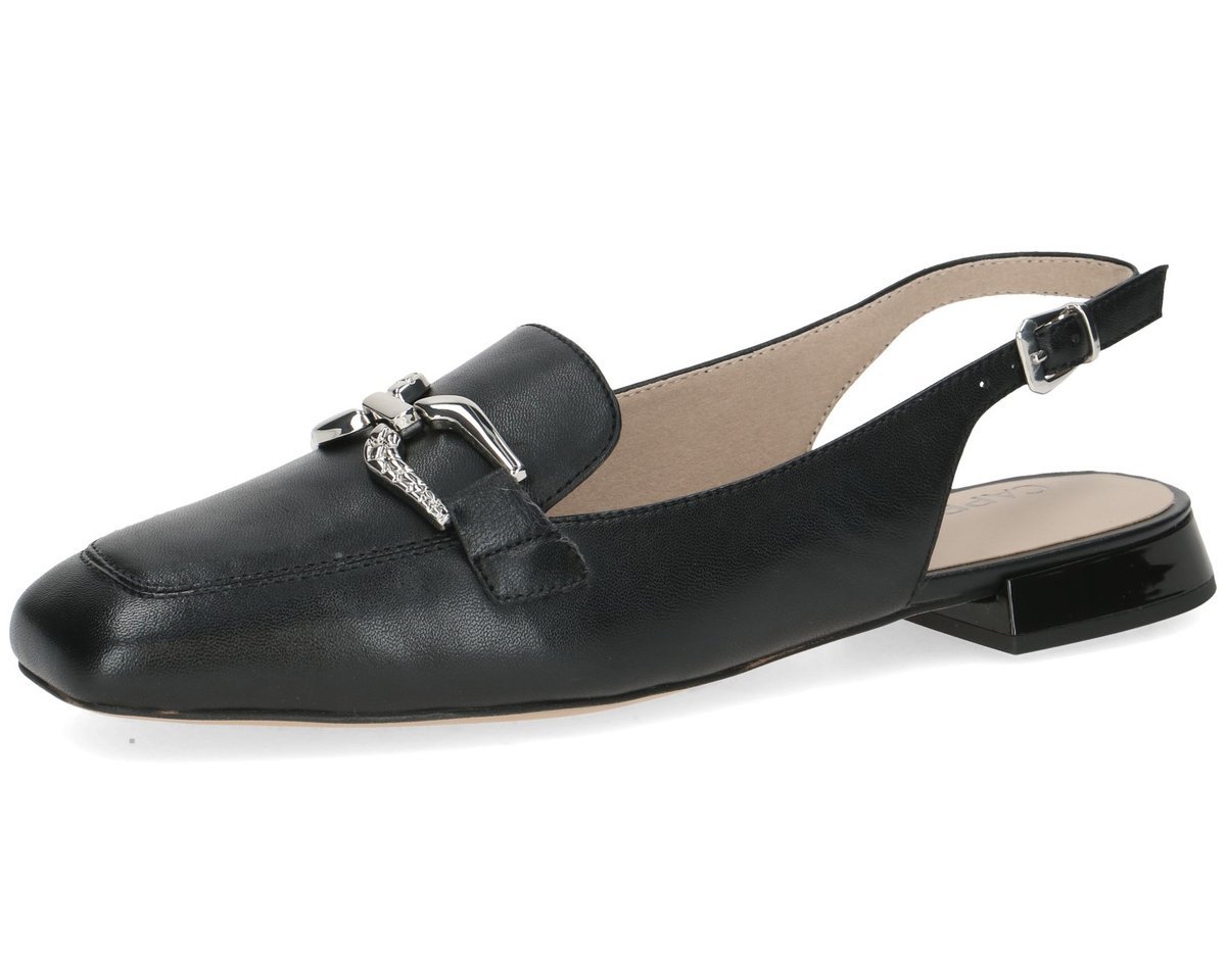 Czółenka damskie Caprice 29400 skórzane czarne odkryta pięta niski obcas-40