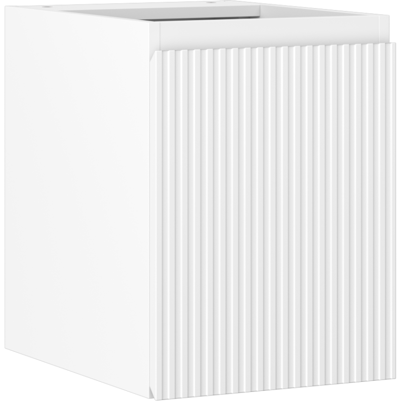 Mexen Rivel szafka łazienkowa podumywalkowa 35 cm, 1 drzwi, ryflowana, biała mat - 91A21-03547-1-BF01