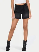 Spodenki damskie - ONLY Szorty jeansowe Gianna 15340706 Czarny Regular Fit - miniaturka - grafika 1