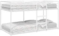 Łóżka dla dzieci i młodzieży - vidaXL Łóżko piętrowe bez materaca, białe, 100x190 cm, stal - miniaturka - grafika 1