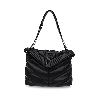 Steve Madden Damska torba na ramię Britta Chevron Quilt, czarna, rozmiar uniwersalny - Torebki damskie - miniaturka - grafika 1