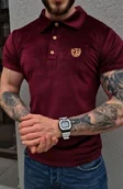 Koszulki męskie - Koszulka Polo welurowa męska bordowa Furia - miniaturka - grafika 1
