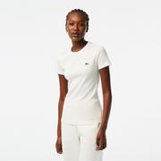 Moda i Uroda OUTLET - Lacoste damski T-shirt z bawełny organicznej Slim Fit - miniaturka - grafika 1
