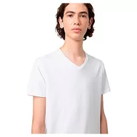 Koszulki męskie - HUGO Męski T-shirt w kształcie litery V, dwupak z elastycznej bawełny dżersejowej z dekoltem w serek, Weiß (White100), XS - miniaturka - grafika 1