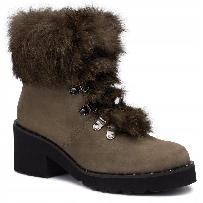 EVA MINGE BOTKI DAMSKIE KHAKI SKÓRZANE 36 3E3G7* EU 36 3_3