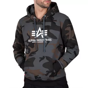 Bluza Alpha Industries Basic Hoody Camo 178312C125 - szaro-brązowa - Bluzy sportowe męskie - miniaturka - grafika 1