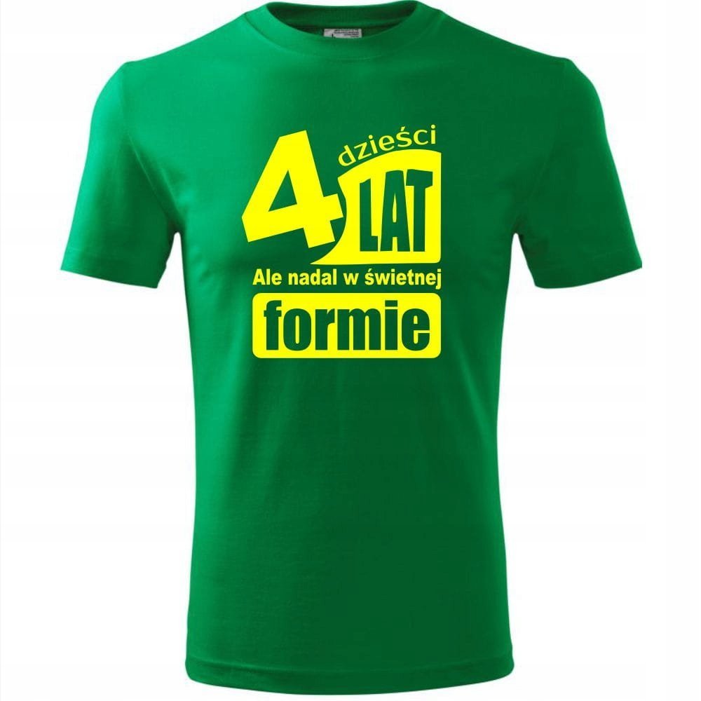 Męska Koszulka Nadruk 40 lat i nadal w świetnej formie na Prezent Urodziny zielony 4XL