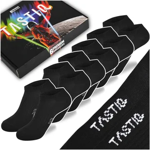 TASTIQ PREMIUM Skarpetki Stopki M��skie Czarne Bawe��na 6 Par Rozmiar 35/38 - Skarpetki męskie - miniaturka - grafika 1