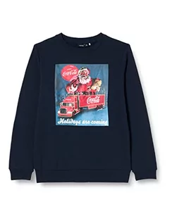 Bluzy dla chłopców - NAME IT Bluza chłopięca Nlmoluf Cocacola Sweat Unb Bfu, Navy Blazer/Szczegóły: truck, 152 - grafika 1