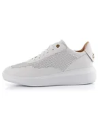 Trampki damskie - Geox Skórzane sneakersy "Rubidia" w kolorze białym - miniaturka - grafika 1
