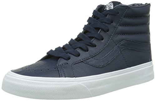 Vans Unisex Dorośli Sk8-hi Slim Zip Hi-Top Sneakers, Blue Premium Leather True White - 43 EU