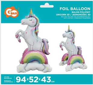 Teka Balon foliowy Jednorożec 94x52x43cm - Urodziny dziecka - miniaturka - grafika 1