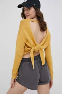 Swetry damskie - Roxy sweter damski kolor żółty - grafika 1