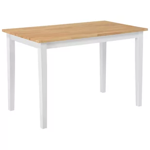 Beliani Stół do jadalni drewniany biały 120 x 75 cm HOUSTON - Stoły - miniaturka - grafika 1