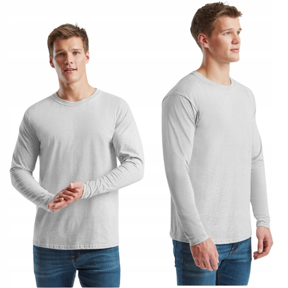 Koszulka Męska T-shirt Długi Rękaw PRMEMIUM 310360 SZARA Heather S