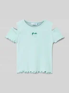 Koszulki dla dziewczynek - T-shirt z wycięciami - miniaturka - grafika 1