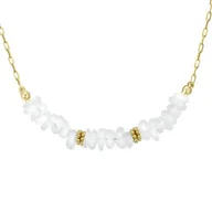 Naszyjniki - Moonstone naszyjnik damski z nieregularnym kamieniem księżycowym pozłacany ze stali - Manoki - miniaturka - grafika 1