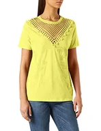 Koszulki i topy damskie - Desigual T-shirt damski Ts_Tropic Thoughts, Żółty (Blazing 8035), XS - miniaturka - grafika 1