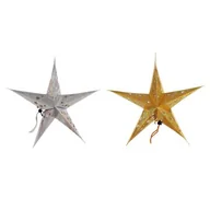 Ozdoby bożonarodzeniowe - Gwiazda świąteczna papierowa 30 cm srebrny / złoty - miniaturka - grafika 1