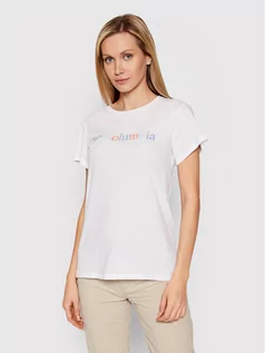 Koszulki sportowe damskie - Columbia T-Shirt Trek Graphic 1992134 Biały Regular Fit - grafika 1