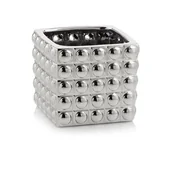 Donice - Osłonka ceramiczna kwadrat silver 15 cm - miniaturka - grafika 1