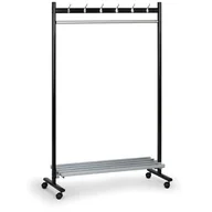 Inne meble biurowe - B2B Partner Metalowy wieszak szeregowy z półką - na kółkach 101704 - miniaturka - grafika 1