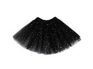 Halloween - Spódniczka tutu czarna ze srebrnymi gwiazdkami - 30 cm - 1 szt. - miniaturka - grafika 1