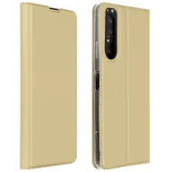 Etui i futerały do telefonów - Wąskie etui z klapką, seria Business do Sony Xperia 1 2 - Złoto - miniaturka - grafika 1