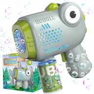Bańki mydlane - PISTOLET DO BANIEK MYDLANYCH, MASZYNA DO BANIEK, GENERATOR + PŁYN DINOZAUR - miniaturka - grafika 1