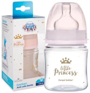 CANPOL BABIES BUTELKA SZEROKA ANTYKOLKOWA 120ml ROYAL 0+ - Butelki dla niemowląt - miniaturka - grafika 1