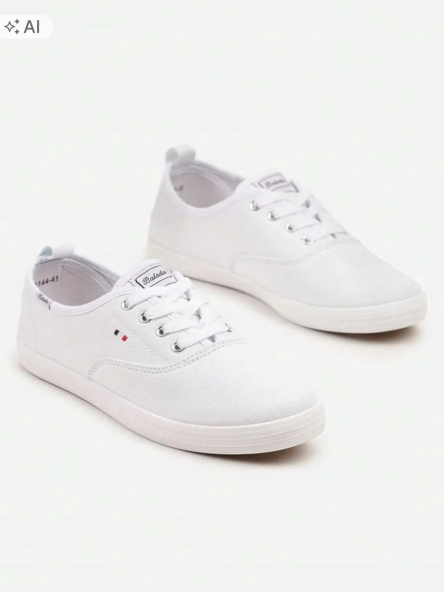 SHEIN BIAŁE TRAMPKI DAMSKIE Z TKANINY MINIMALISTYCZNE 41 1ŁA