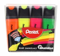 Przybory szkolne - Pentel Zakreślacz 4 kolory Sl60-st4 Etui - miniaturka - grafika 1