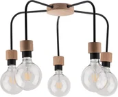 Lampy sufitowe - Spotlight Eclat Plafon oprawa sufitowa 5x60W E27 czarny/dąb 5834574 - miniaturka - grafika 1