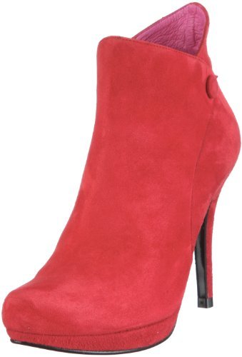 Buffalo London 9821-180 BL KID SUEDE 116791, kozaki damskie, czerwony - czerwony Red149-39 eu